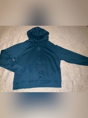 Member's Mark Ribbed Hoodie Teal Blue, size XL Half-Zip Hooded Sweatshirt